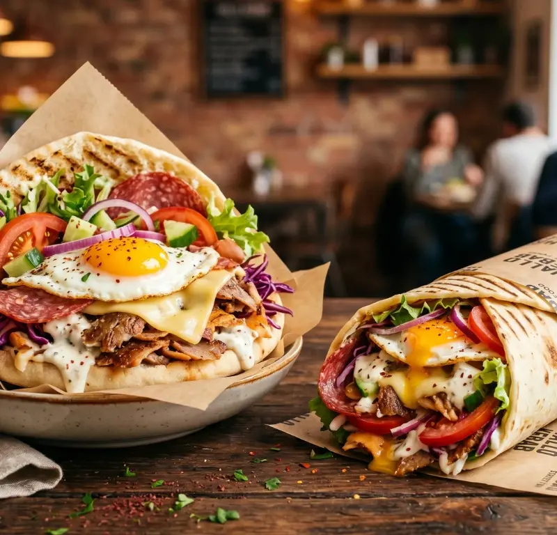 Hallo Kebab Taschenbrot oder Dürum